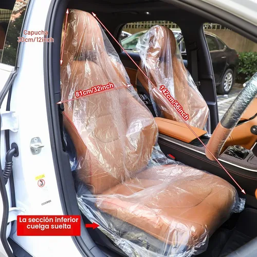 Vista 3 de Tallew 250 Pcs Disposable Plastic Car Seat Covers Clear for Auto Truck
