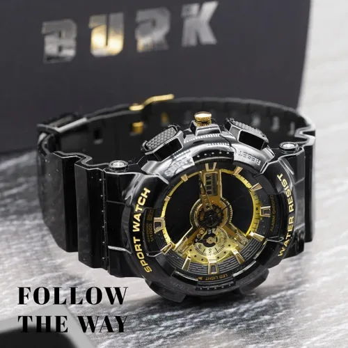 Vista 5 de Reloj de pulsera militar 1688 para hombre, resistente a los golpes, pantalla LED digital de doble tiempo