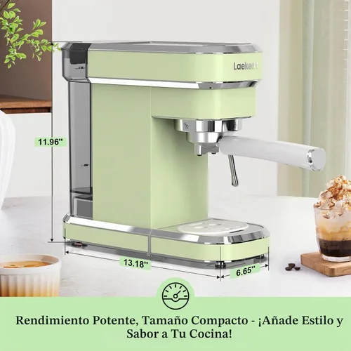 Vista 2 de Laekerrt Máquina de Espresso de 20 Bar Fabricante de Espresso CMEP01 con Espumador de Leche Varilla de Vapor, Máquina de Espresso Profesional