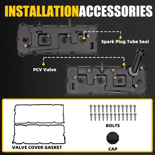 Vista 3 de Juego de tapas de válvula compatible con Nissan Armada Pathfinder Titan NV2500 NV3500 Infiniti QX56 5.6L 2007-2017 Reemplazar 13264ZE01A 132647S000
