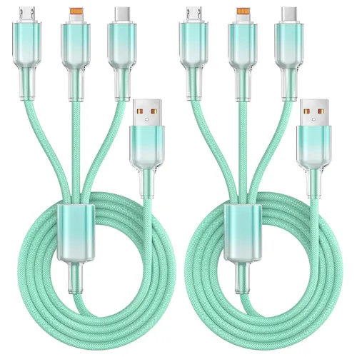 Vista 21 de Cable de carga 4 en 1 de 240 W máximo, cable USB C de carga rápida con chip E-Mark, cable USB A/C a C/Lightning, cable de carga múltiple para iPhone