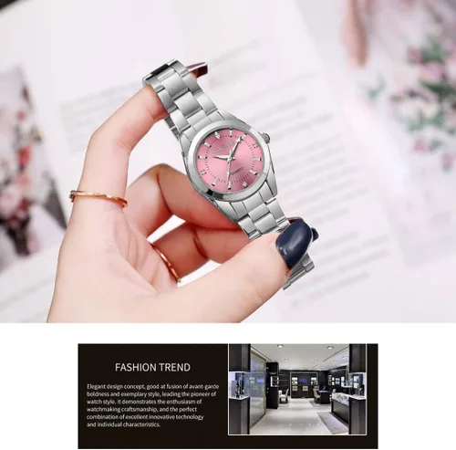Vista 4 de NANOLEAF Reloj de moda para mujer, casual, clásico, de cuarzo, de acero inoxidable, impermeable, luminoso, para mujer