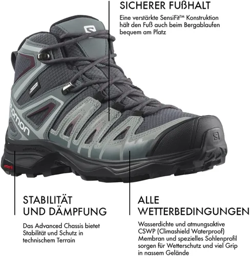 Vista 7 de Salomon X Ultra Pioneer Mid Climasalomon - Botas impermeables para mujer, para correr, senderismo, para mujer, 1