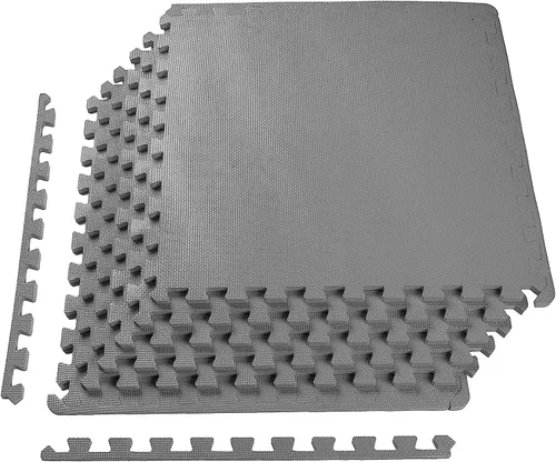Vista 20 de BalanceFrom Tapete de ejercicio tipo rompecabezas con baldosas entrelazadas de espuma EVA para MMA – Ejercicio – Una pulgada de grosor, 24 pies