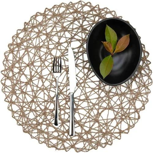 Vista 12 de Restaurantware Spinweave - Juego de 6 manteles individuales redondos para mesa de comedor de 15 pulgadas, manteles individuales circulares de papel