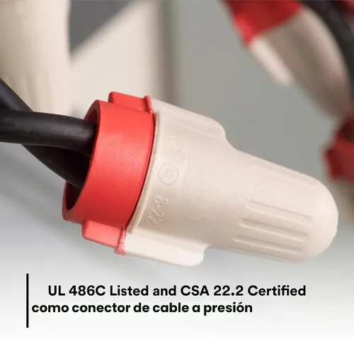 Vista 6 de 3M Performance Plus - Conector de Alambre T/R+POUCH, Canela/Rojo, Conectores de Resorte de Acero Flexible, Cobre, Certificado CSA, Listado UL, Bolsa