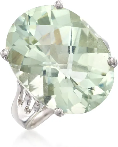 Vista 4 de Ross-Simons Anillo Prasiolita de 14.00 Quilates en Plata de Ley