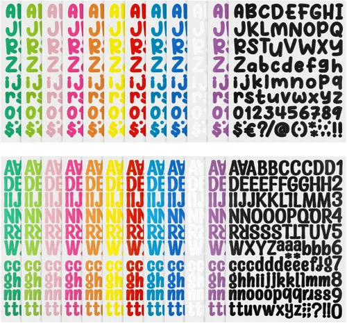 Vista 8 de 2316 calcomanías de letras, 12 colores impermeables del alfabeto de vinilo