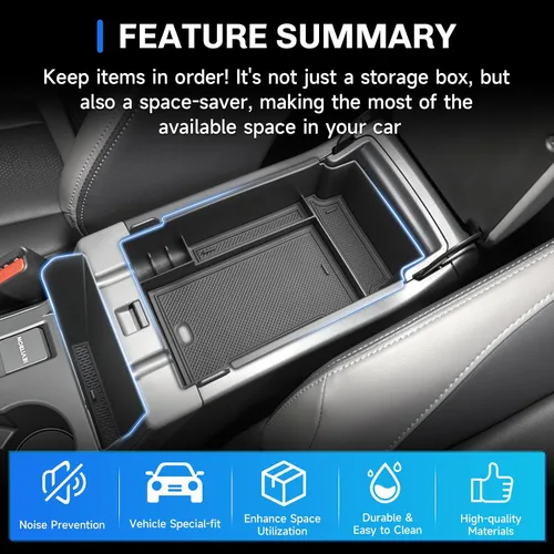 Vista 6 de SXCY 2 unidades para Subaru Crosstrek/Impreza 2024-2026 Organizador de consola central [bandeja para reposabrazos + bandeja de consola frontal]