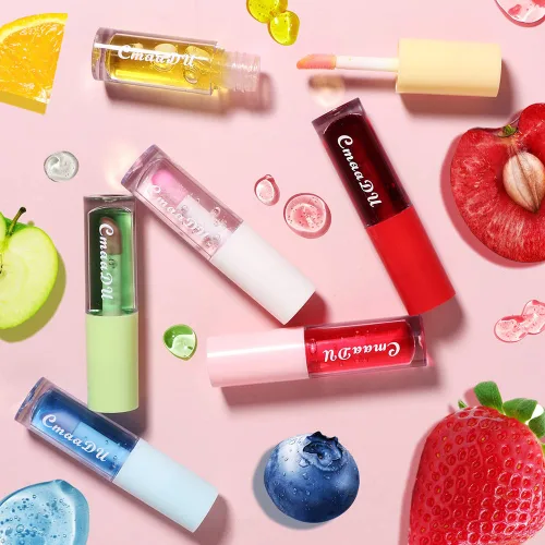Vista 6 de Mysense Juego de 6 brillos de labios para adolescentes, paquete de brillo labial que cambia de color con sabor, juego de brillo de labios brillante