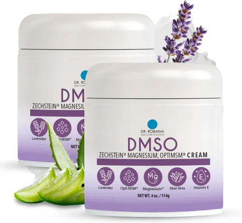 Vista 10 de Dr. Robaina Crema DMSO de lavanda - 99.9% DMSO puro grado farmacéutico Fórmula con magnesio Zechstein, árnica, aloe vera, vitamina E - 4 onzas