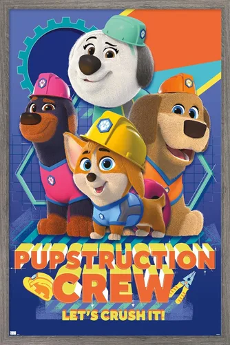 Vista 11 de Disney Pupstruction - Póster de pared de grupo, 34 pulgadas de largo x 22.4 pulgadas de ancho, versión enmarcada de caoba