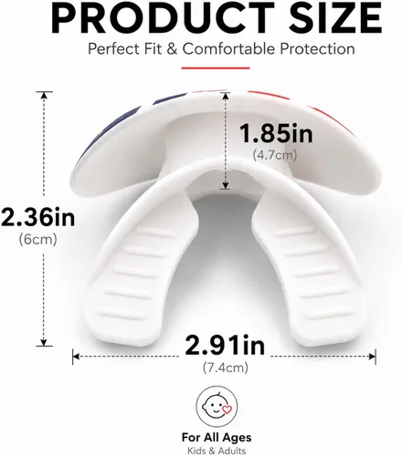 Vista 3 de Protector bucal de fútbol americano con correa, protector bucal transpirable para jóvenes y adultos, protector de dientes y labios
