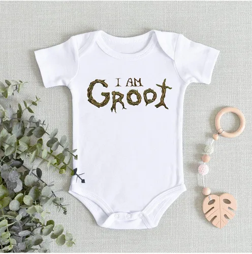 Vista 5 de TripleBDesigns I AM GROOT - Mameluco de una pieza para bebé recién nacido