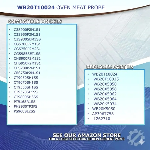 Vista 4 de Termistor de sonda de carne para horno GE WB20T10024 de repuesto