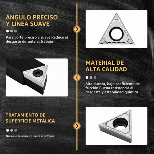 Vista 5 de Juego de soporte de insertos de torneado de carburo indexable de 1/2 "para tornos de mecanizado, juego de 5 piezas de herramientas de torno de metal