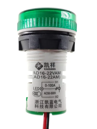 Vista 2 de Indicador de corriente y voltaje de CA de 3 piezas con pantalla de dos dígitos, monitor de instrumentos de medición multifunción LED de cabeza Verde