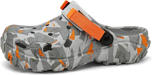 Vista 9 de ihinzry Zuecos de jardín para hombre, sandalias de playa para hombre, pantuflas de exterior con correa ajustable