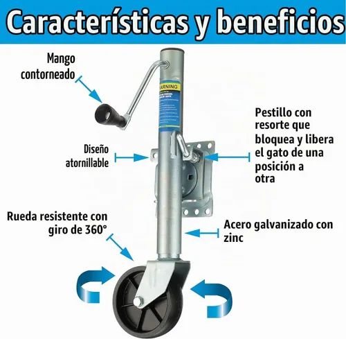 Vista 2 de Seachoice Gato de remolque plegable, 22-7/8 pulgadas, elevación máxima de 1,000 libras.