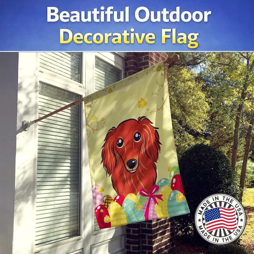 Vista 246 de Caroline's Treasures BB1923GF Bandera decorativa para jardín con diseño de Border Collie, para caza de huevos de Pascua, para jardín, jardín, patio