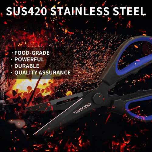 Vista 5 de TRUSCEND Pesca multiusos, cocina resistente para cortar, paquete de 2 unidades de acero inoxidable endurecido que proporcionan una resistencia