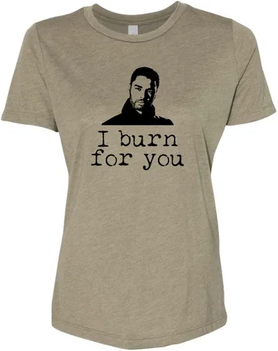 Vista 6 de Cute Women's Screen Printed Crew Neck Tee, Shirts With Sayings, Dusty Blue or Olive