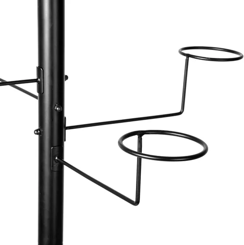 Vista 7 de MyGift Moderno organizador independiente para sombreros, soporte de exhibición de sombrero de vaquero giratorio de 360 grados con 20 ganchos Negro