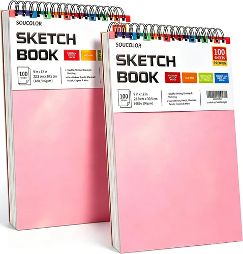 Vista 21 de Soucolor Suministros Escolares Cuaderno de bocetos de 9 x 12 pulgadas para profesor y estudiante de secundaria, paquete de 1 cuaderno de bocetos