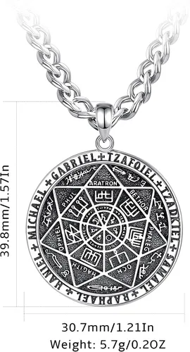 Vista 172 de CELESTIA Medallas de plata de ley 925 San Miguel/San Cristóbal/San Benito/San Gabriel/Virgen María/Jesús/Caravaca/Metatrón/Sello de los Siete