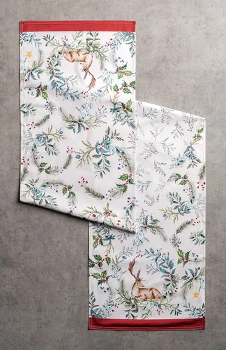 Vista 2 de Camino Maison d' Hermine de mesa, 100 % algodón, diseño para Día de Acción de Gracias y Navidad