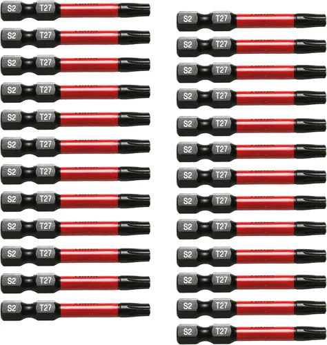Vista 26 de TMAX Juego de puntas de destornillador de cabeza de estrella T6 Torx de 25 piezas, acero S2 de 6 puntos T-6 puntas de inserción de destornillador