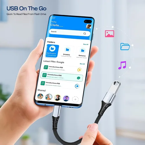 Vista 5 de OTG - Adaptador USB-C a USB 3.0 [paquete de 2] Thunderbolt 3 compatible con Apple MacBook Pro/Air iPhone 16 Pro Max/Plus/15 Samsung Galaxy