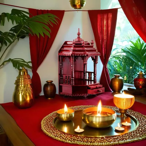 Vista 4 de Nagina International Templo de madera hecho a mano premium Mandir indio de madera Madir de madera de Sheesham (barniz oscuro)