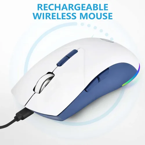 Vista 7 de Ratón inalámbrico, mouse recargable, modo dual Bluetooth 5.2 + 2.4G USB silencioso y delgado, mouse inalámbrico para MacBook Air, laptop, PC