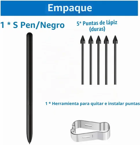 Vista 5 de Galaxy Tab S9 FE S Pen Reemplazo para Samsung Galaxy Tablet S9 FE Stylus Pen, Tab S9 Ultra Stylus (negro)
