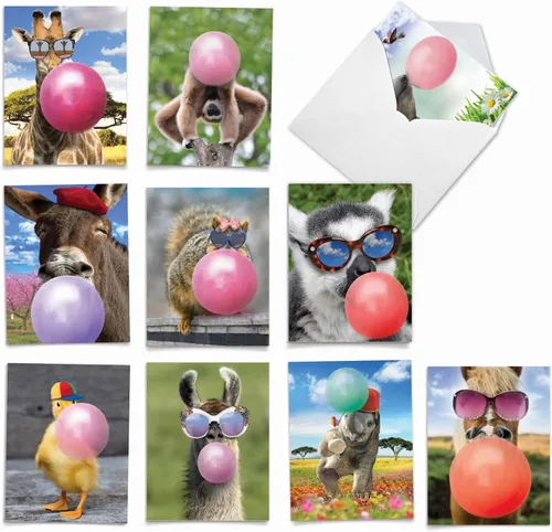 Vista 15 de The Best Card Company - Tarjetas de animales en blanco en caja, 4 x 5.12 pulgadas, mascotas surtidas, zoológico, tarjetas de vida silvestre