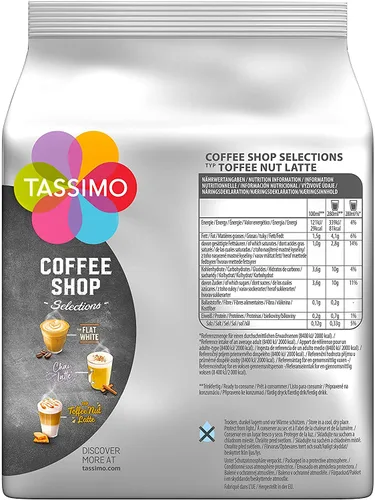 Vista 3 de Tassimo Coffee Shop Selection Typ Toffee-Nut Latte Cápsulas de café - 5 paquetes (40 porciones)