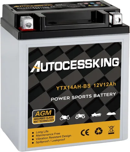 Vista 10 de Autocessking YTX4L-BS - Batería de motocicleta de 12V 3Ah recargable, libre de mantenimiento, sellada AGM, batería de reemplazo para Powersport, ATV