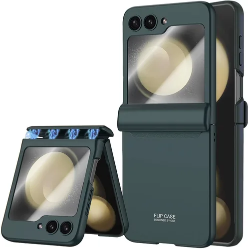 Vista 10 de STORMTAL Funda protectora delgada para Samsung Galaxy Z Flip 5, protección de bisagra, protector de pantalla integrado, carga inalámbrica, a prueba
