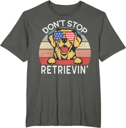 Vista 7 de Don't Stop Retrievin' Golden Retriever Dog Camiseta, Negro