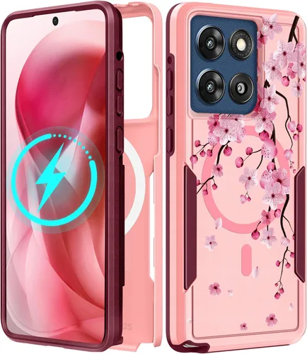 Vista 192 de Funda para Moto G 5G 2024 – Compatible con MagSafe para mujeres y niñas, bonita funda protectora magnética para teléfono, diseño femenino Kawaii