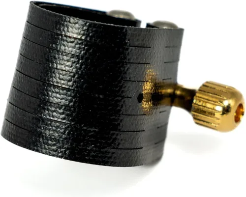 Vista 5 de Rovner Abrazadera y tapa de plástico para saxofón alto estándar - Abrazadera oscura para boquilla de goma dura (1RL)