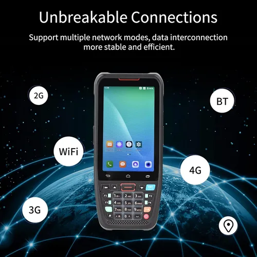 Vista 4 de BISOFICE Pos de mano Android 10.0 PDA Terminal 1D/2D/QR escáner de código de barras Soporte 2/3/4G WiFi BT Comunicación con pantalla táctil de 4.0