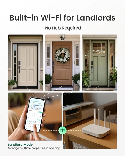 Vista 6 de DESLOC Smart Lock K120, cerradura de puerta delantera sin llave de huellas dactilares, cerrojo electrónico WiFi, batería de iones de litio de 16