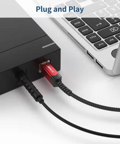 Vista 6 de JSAUX Cable de impresora USB 3.0, tipo A macho a B 3.0 macho (1M/3.3ft) Cable USB 3.0 tipo B trenzado de nylon compatible con estación