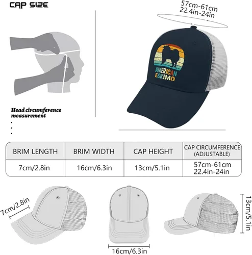 Vista 4 de devor Gorra de béisbol esquimal americana para hombre, diseño gráfico de mezclilla ajustable