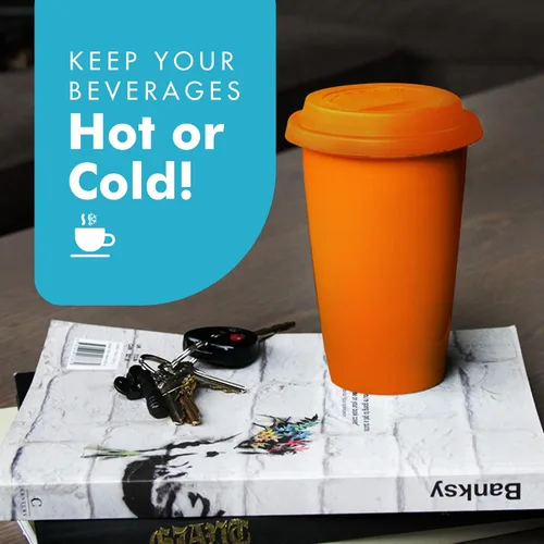 Vista 6 de Simply Green Solutions - Tazas de café reutilizables con tapas, tazas térmicas para bebidas frías y calientes, vaso de doble pared, tazas de café
