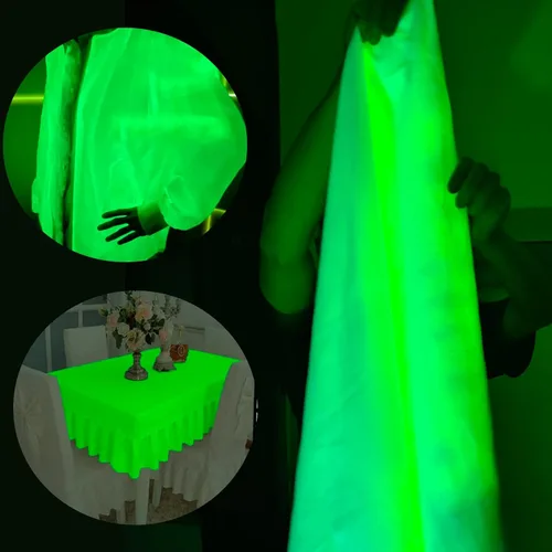 Vista 6 de Tela que brilla en la oscuridad, tela brillante para coser ropa, tela de poliéster luminosa para tela iluminada para ropa, decoraciones, suministros