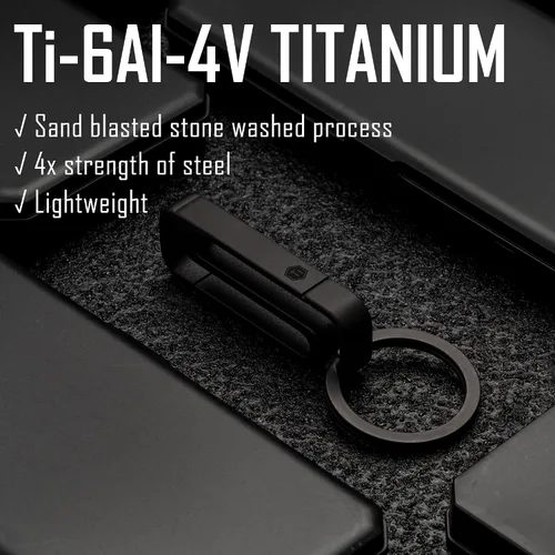 Vista 26 de KeyUnity Clip de cinturón Titanium del tenedor de la llave, llavero lateral doble del mosquetón para los hombres