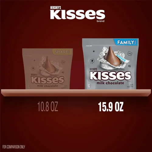 Vista 5 de HERSHEY'S KISSES - Paquete familiar de dulces de chocolate con leche, 15.9 onzas